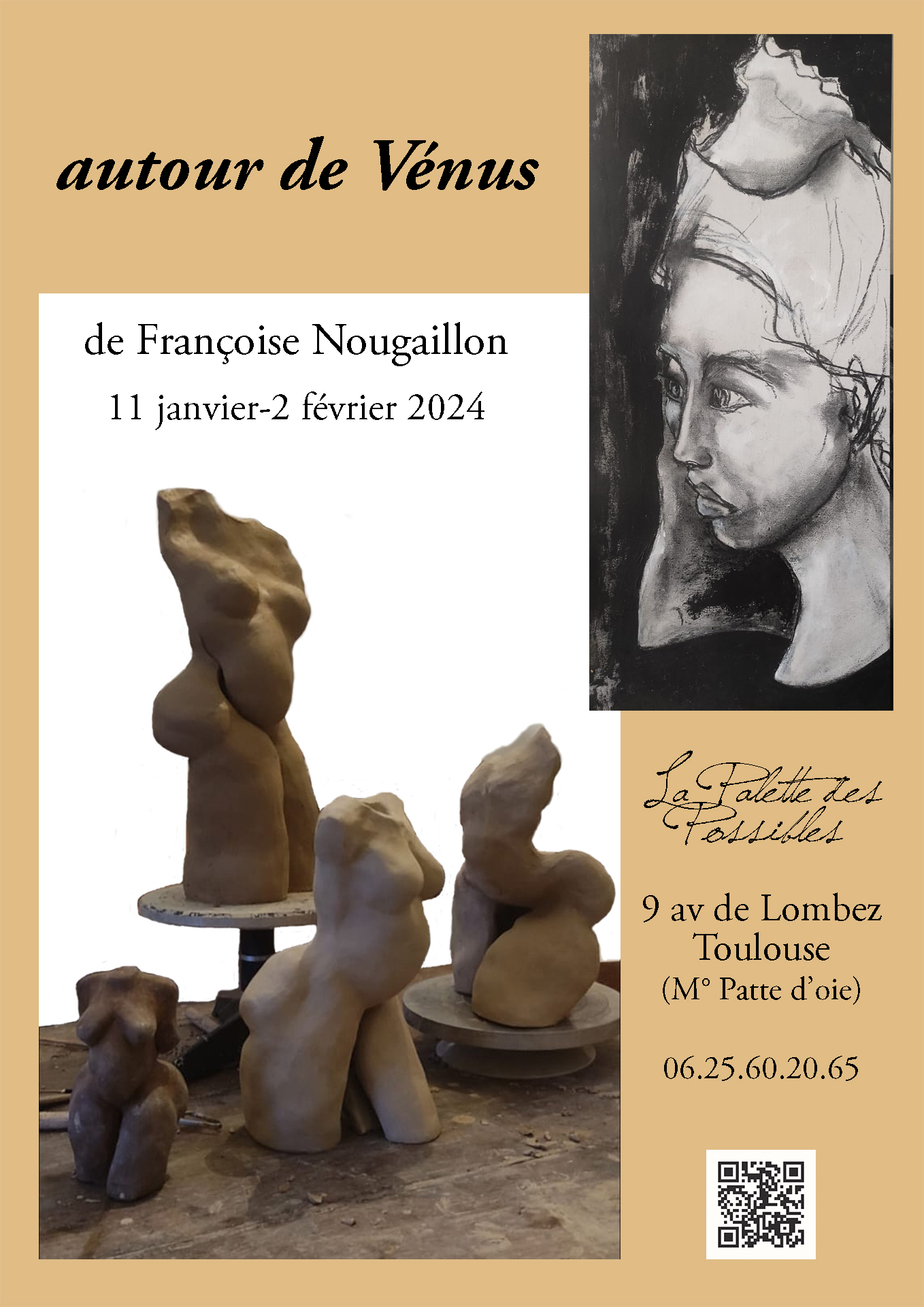 Autour de Vénus – Françoise Nougaillon : sculptures, dessins, peintures et collages